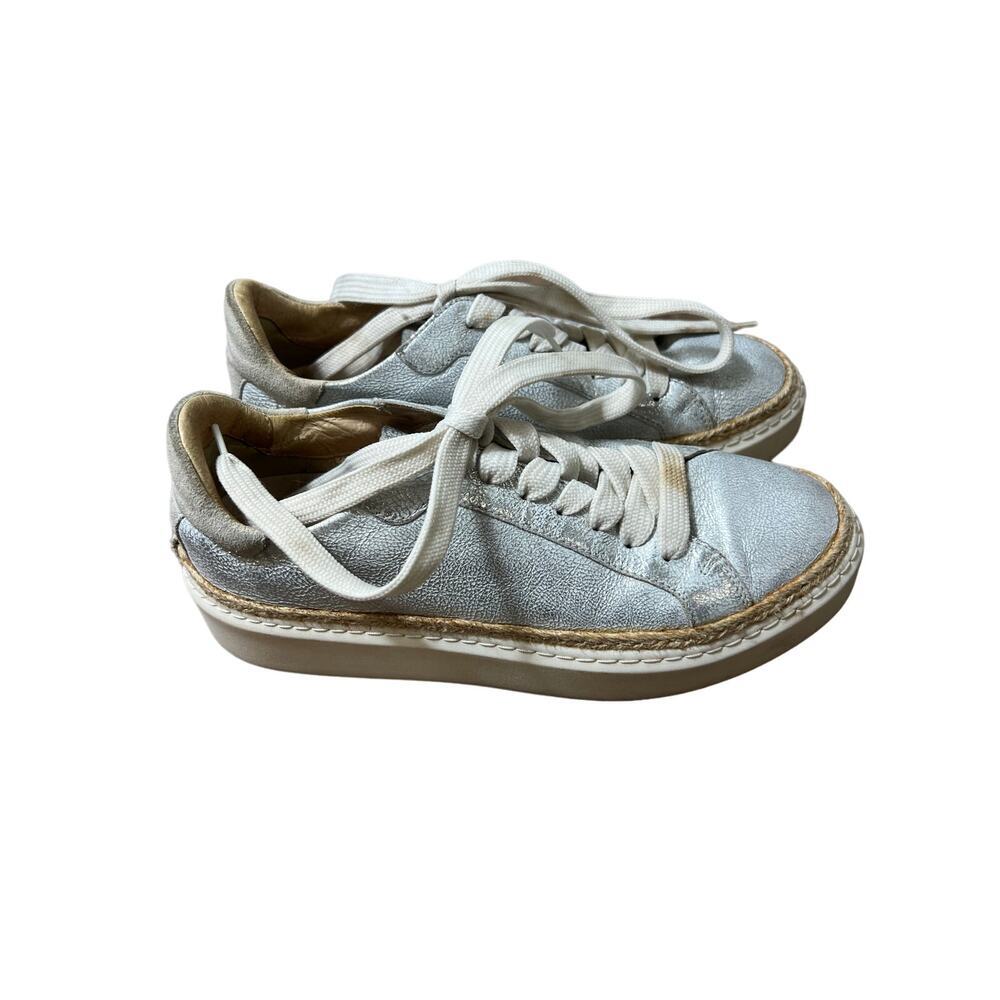 Janet Sport Silver Metallic Sneakers Sz 37